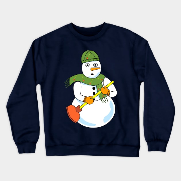 Snowman Plumber Crewneck Sweatshirt by Barthol Graphics